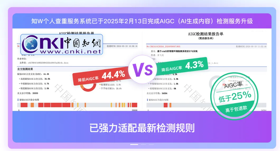 降知网aigc检测效果展示